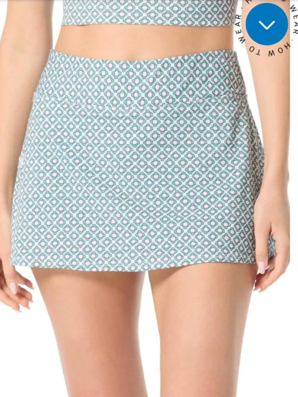 Beach House Swim Skirt Aqua Size 12 NWT